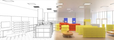 iç görselleştirme, 3d illüstrasyon, özet