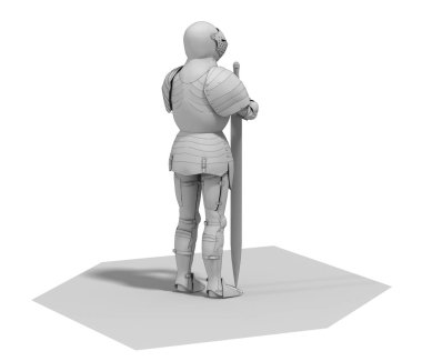 3D görüntüleme, savaşçı karakter, illüstrasyon