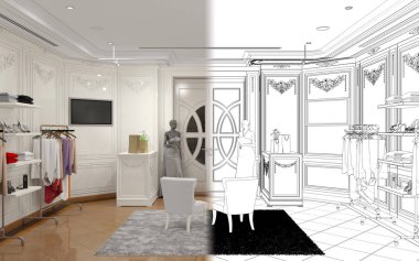 iç görselleştirme, 3d illüstrasyon, özet