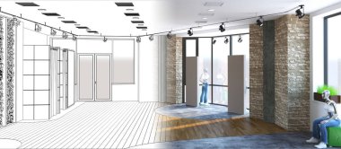 iç görselleştirme, 3d illüstrasyon, özet