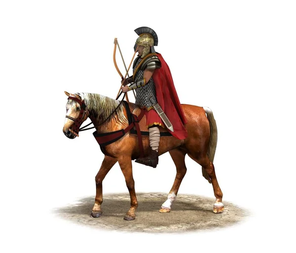 Ruiter Krijger Paard Weergave Illustratie — Stockfoto