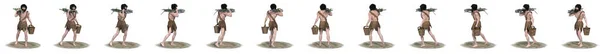 Rendering Warrior Character Illustration — Stock Photo, Image