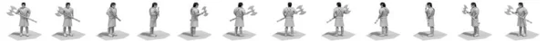 Renderização Personagem Guerreiro Ilustração — Fotografia de Stock
