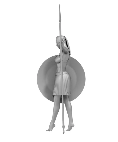 战士女性角色 3D渲染 — 图库照片