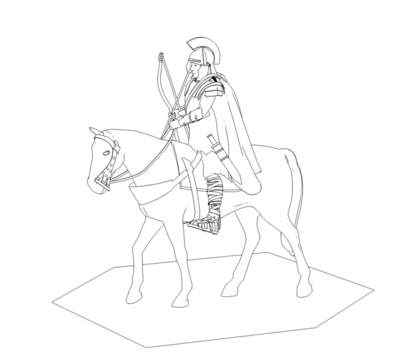 Rider Warrior Horseback Rendering Illustration — Stock Photo, Image