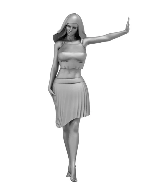 Warrior Woman Character Rendering Illustration — Stock Photo, Image