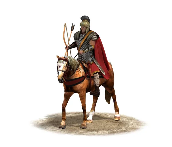 Rider Warrior Horseback Rendering Illustration — Stock Photo, Image