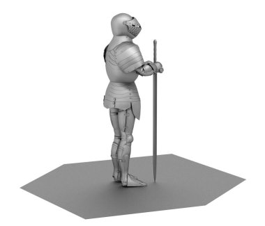 3D görüntüleme, savaşçı karakter, illüstrasyon