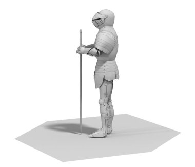 3D görüntüleme, savaşçı karakter, illüstrasyon