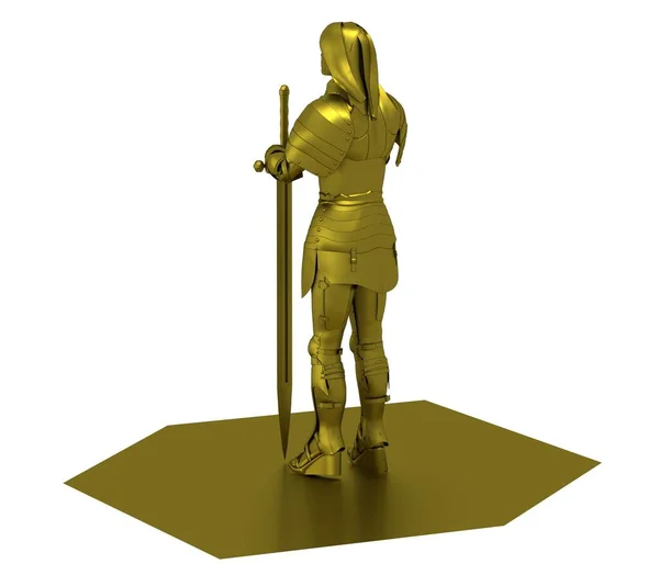 Warrior Woman Character Rendering Illustration — Stock Photo, Image