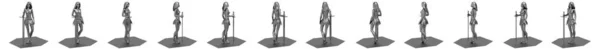 3Dレンダリング 戦士のキャラクター イラスト — ストック写真