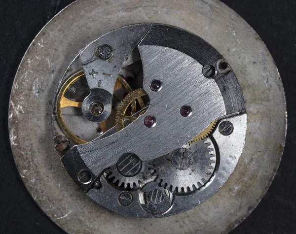 Παλιό Ρολόι Μηχανικό Ρολόι Υψηλής Ανάλυσης Και Λεπτομέρειας — Φωτογραφία Αρχείου