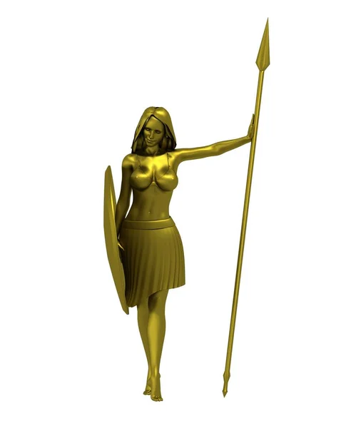 Kriegerin Frauenfigur Darstellung Illustration — Stockfoto