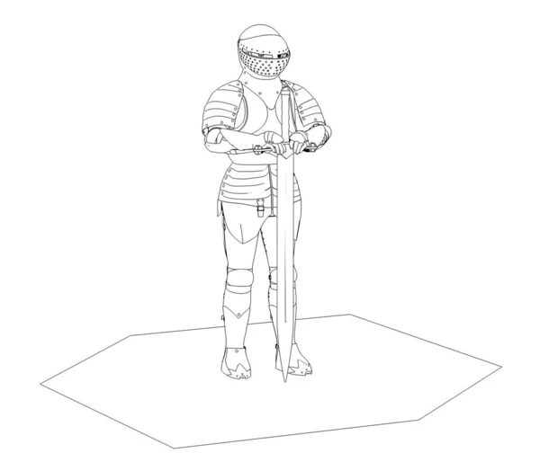 Rendering Warrior Character Illustration — Stock Photo, Image