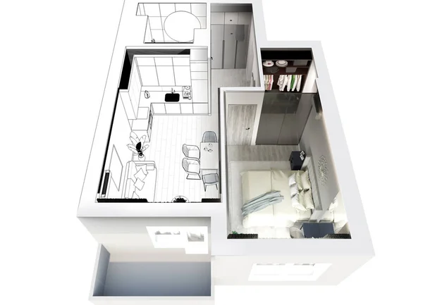 Visualisasi Interior Ilustrasi — Stok Foto