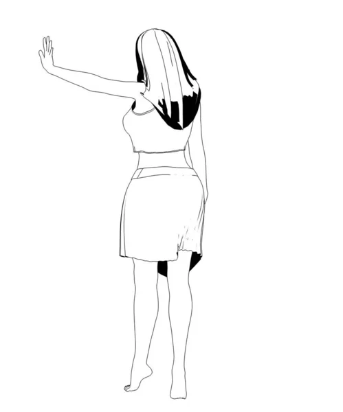 Personagem Mulher Guerreira Renderização Ilustração — Fotografia de Stock