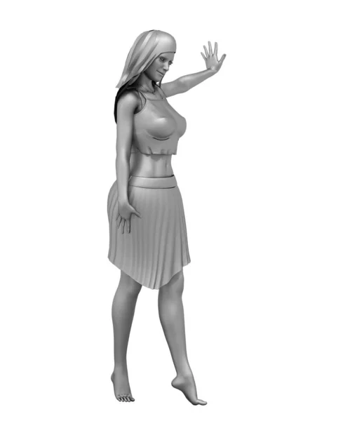 Warrior Woman Character Rendering Illustration — Stock Photo, Image