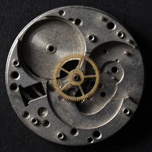 Relógio Mecânico Relógio Antigo Alta Resolução Detalhe — Fotografia de Stock