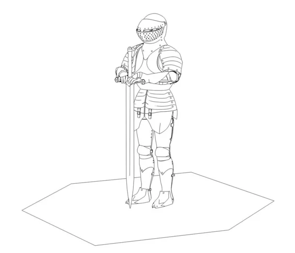 Rendering Warrior Character Illustration — Stock Photo, Image