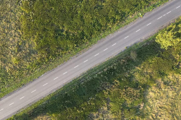 Carretera Campo Vista Desde Arriba —  Fotos de Stock