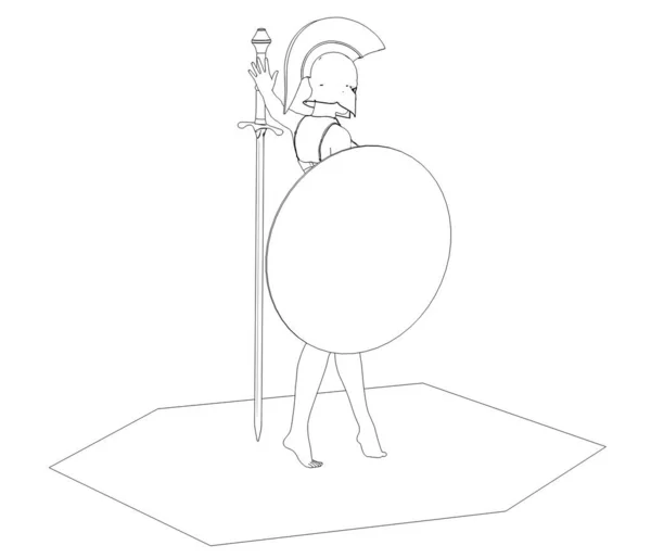 Kriegerin Frauenfigur Darstellung Illustration — Stockfoto