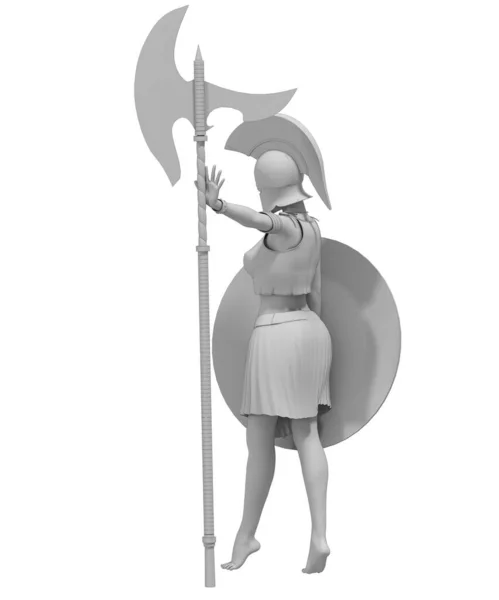 Personaje Mujer Guerrera Representación Ilustración — Foto de Stock