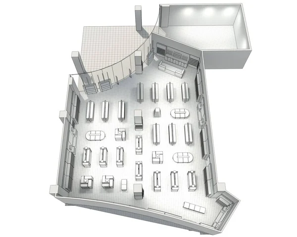 Interiör Visualisering Illustration — Stockfoto