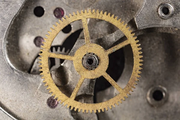 Viejo Reloj Mecánico Alta Resolución Detalle —  Fotos de Stock