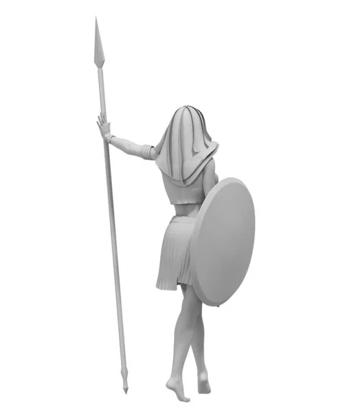 Warrior Woman Character Rendering Illustration — Stock Photo, Image