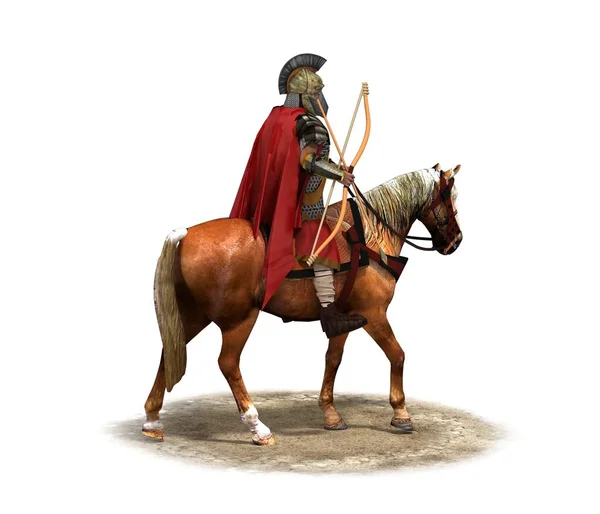 Rider Warrior Horseback Rendering Illustration — Stock Photo, Image