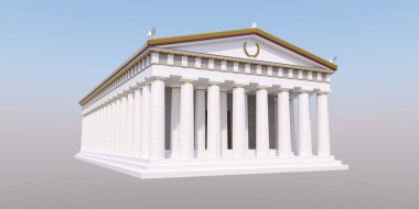 Sütunları olan antik binanın dış yüzeyi