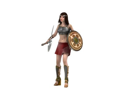 Eski kadın savaşçı 3D çizim