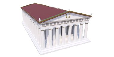 Sütunları olan antik binanın dış yüzeyi