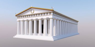 Sütunları olan antik binanın dış yüzeyi