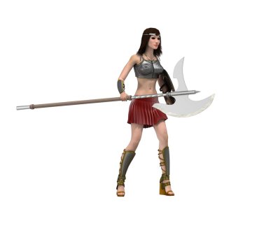 Eski kadın savaşçı 3D çizim