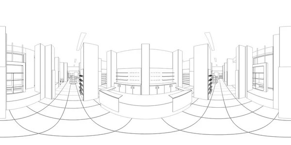 Modernes Interieur Visualisierung — Stockfoto