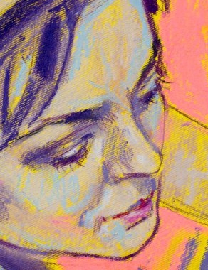 Muhteşem genç bir kadın resim yapıyor. 