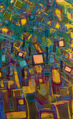 Renkli soyut suluboya resim dokusu 