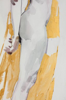 Çıplak parçaları olan baştan çıkarıcı bir kadın. 