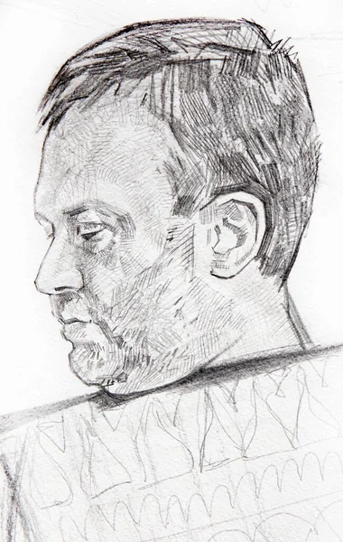 Pencil drawing of man