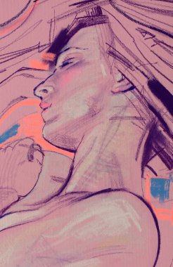 Çekici genç kadın poz veriyor. 