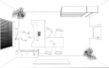 modern iç görselleştirme, 3 boyutlu illüstrasyon