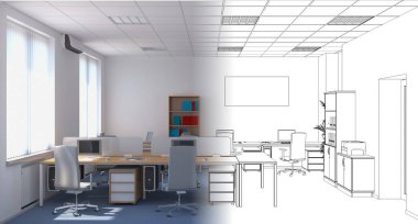 modern iç görselleştirme, 3 boyutlu illüstrasyon