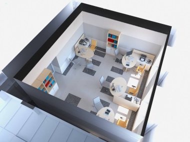 modern iç görselleştirme, 3 boyutlu illüstrasyon