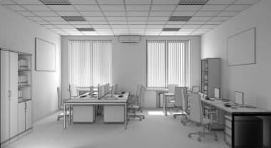 modern iç görselleştirme, 3 boyutlu illüstrasyon