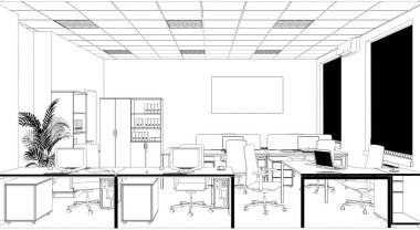 modern iç görselleştirme, 3 boyutlu illüstrasyon