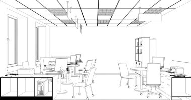 modern iç görselleştirme, 3 boyutlu illüstrasyon