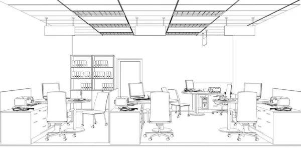 Visualización Interior Moderna Ilustración — Foto de Stock