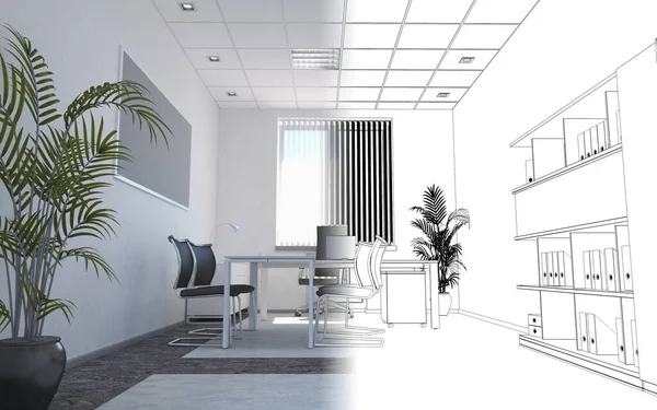 modern iç görselleştirme, 3 boyutlu illüstrasyon