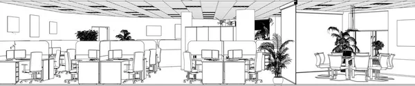 Visualização Interior Moderno Ilustração — Fotografia de Stock